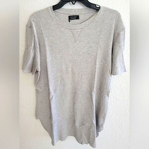 Brand New Zara Man Gray Textured Waffle Crew-Neck T-Shirt